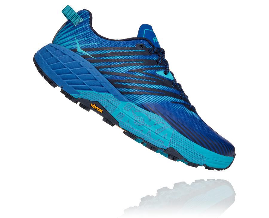 Hoka Australia One One Speedgoat 4 - Mens Trail Shoes Blue - PVJSB-1678